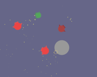 Screenshot of very simple spaceships colliding into each other